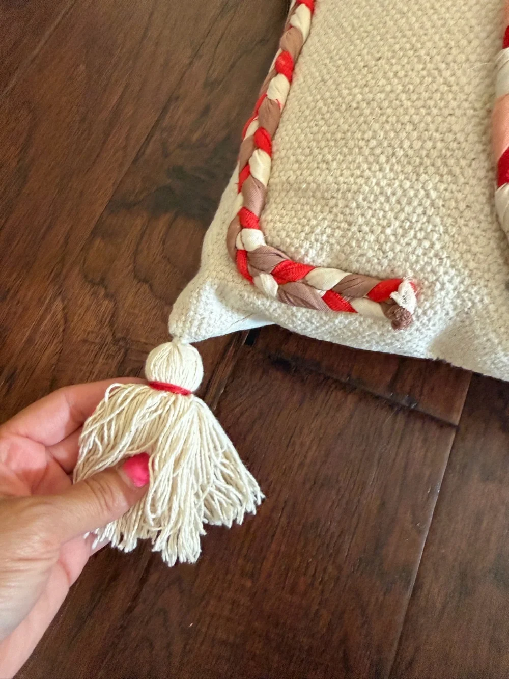 LOVE Accent Pillow made from recycled fabrics